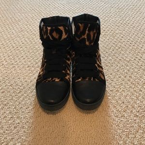 COPY - Lanvin Leopard-Print Calf Hair Hi-Top Sneaker